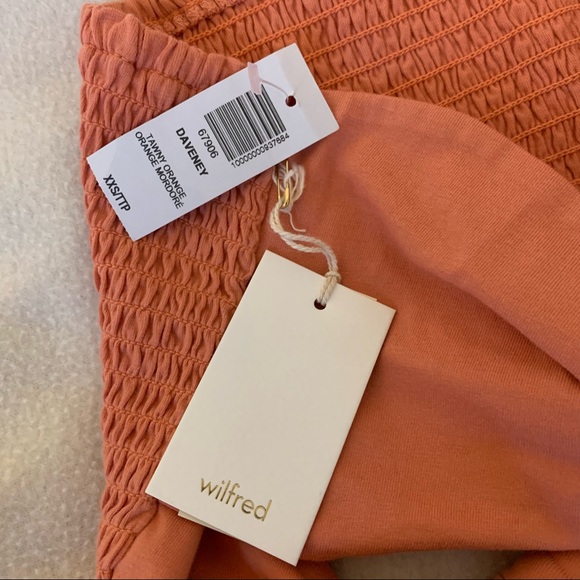 BNWT Aritzia Wilfred Daveney Crop Top - XXS - Tawny Orange - Picture 4 of 8